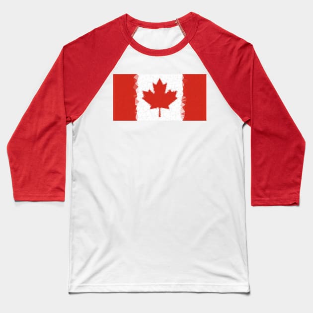 Low Poly Canada Flag Baseball T-Shirt by TRIME